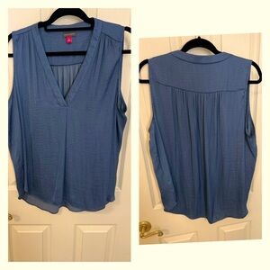 Vince Camuto, blue sleeveless blouse size XL
